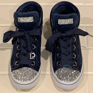 Skechers women’s Navy Velvet with Bling High-Top Sneakers